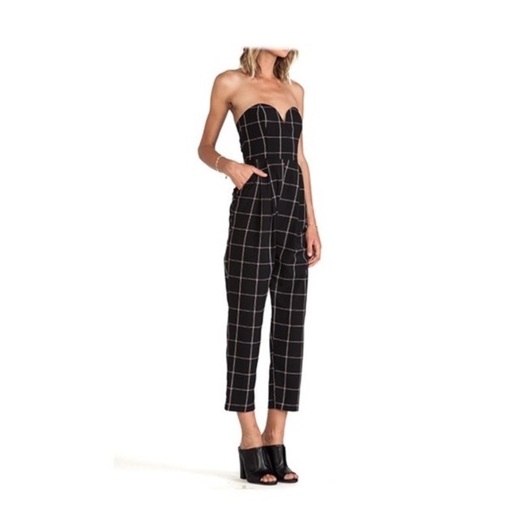 Shona Joy Paralleled Jumpsuit Plaid Check‎ Bustier - Picture 1 of 11
